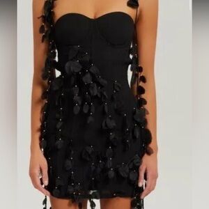 Black Petal Mini Dress Heiress Beverly Hills🖤